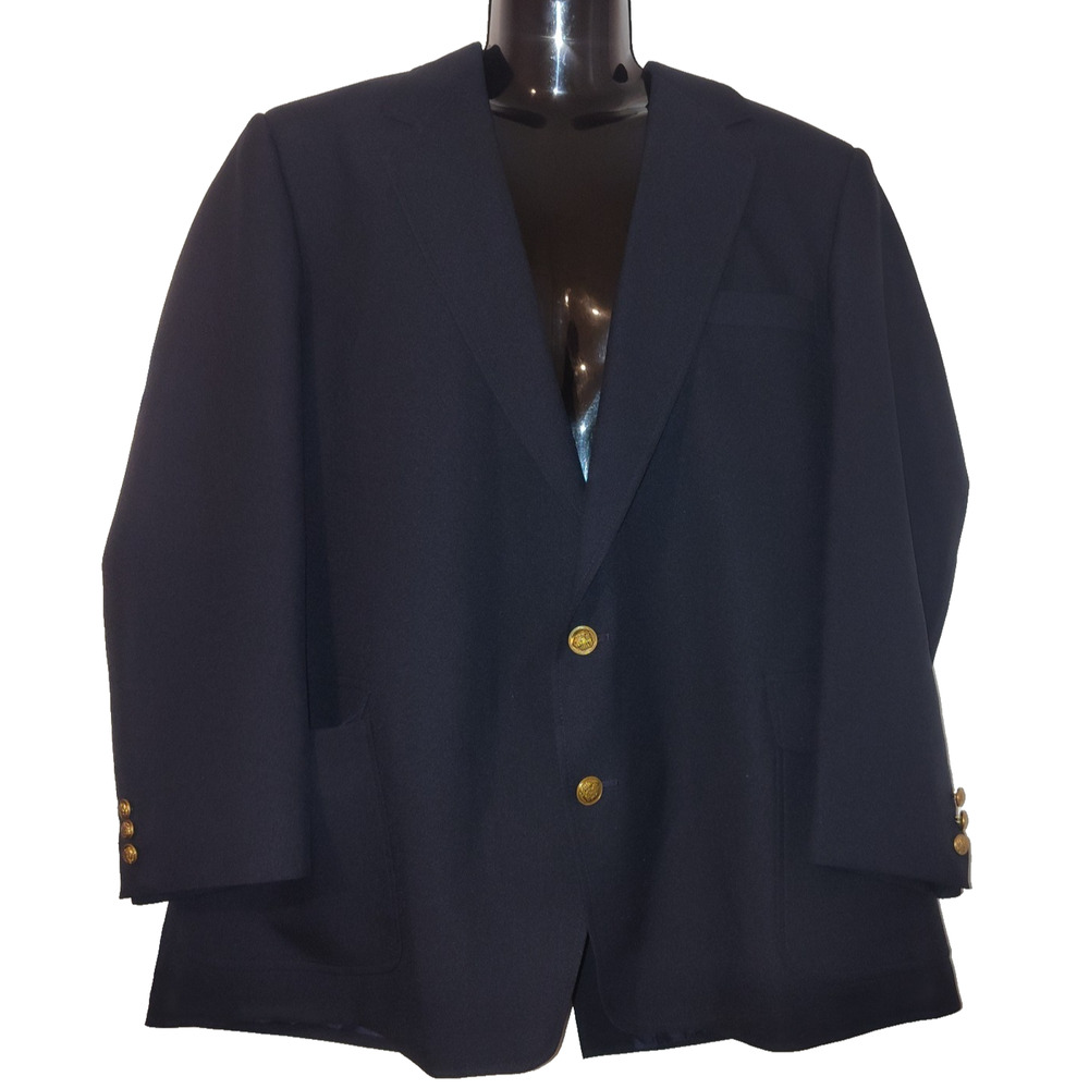 Men’s Blue Classic Fit Gold Button Blazer Jacket Size 40 BG15